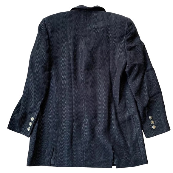 Escada Margaretha Ley Shimmer Buttoned Long Formal Blazer Jacket Black Size 40 M - Picture 2 of 6